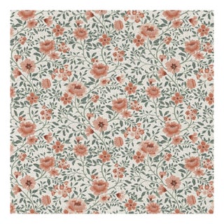 Sample - Annabelle Wallpaper in Clay Garden — Traditional, Made to Order For Sale