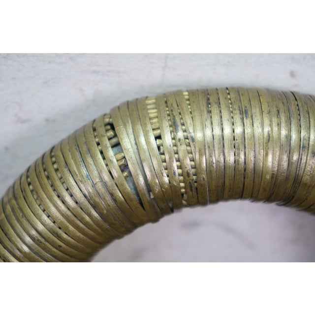 Vintage Hammered Brass Rams Bust Head Centerpiece Bowl 18" For Sale - Image 15 of 15
