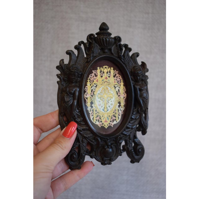 Plastic Antique Victorian French Black Photo Frame For Sale - Image 7 of 17