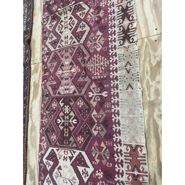 Antique Turkish Kilim, Fragment, as Is, C-1900's 2'6" X 7'2" For Sale In Chicago - Image 6 of 7