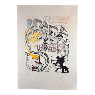 1970s Dali Memories of Surrealism Angel of Dada Hand Sign Number Etching Surreal Art For Sale