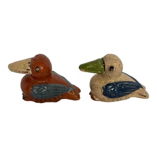 Vintage Spanish Mission Tlaquepaque Duck Salt and Pepper Shakers Set of 2 For Sale