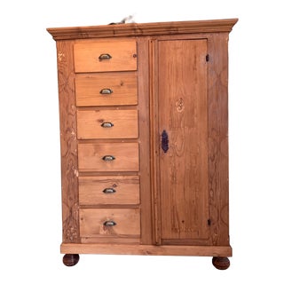 Antique Baroque Bread Cabinet in Softwood, 1800s For Sale