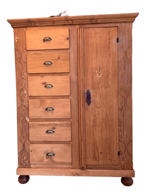 Antique Baroque Bread Cabinet in Softwood, 1800s