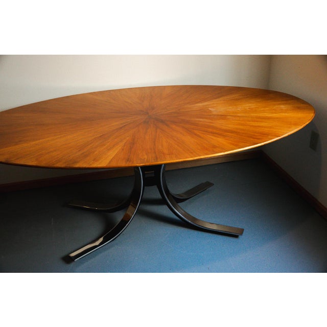 1950s Attributed to Osvaldo Borsani for Stow Davis Sunburst Oval Dining Table For Sale In Des Moines, IA - Image 6 of 18