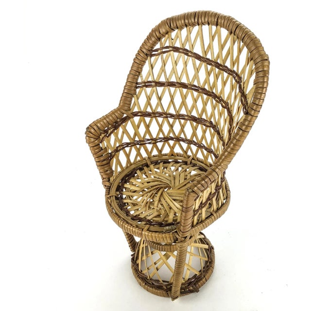 Mini Wicker Chair Shaped Plant Stand For Sale - Image 13 of 13