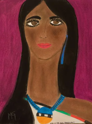 2019 “American” Contemporary Expressionist Pastel Portrait Drawing on Paper by Maria Grazia Facciolà