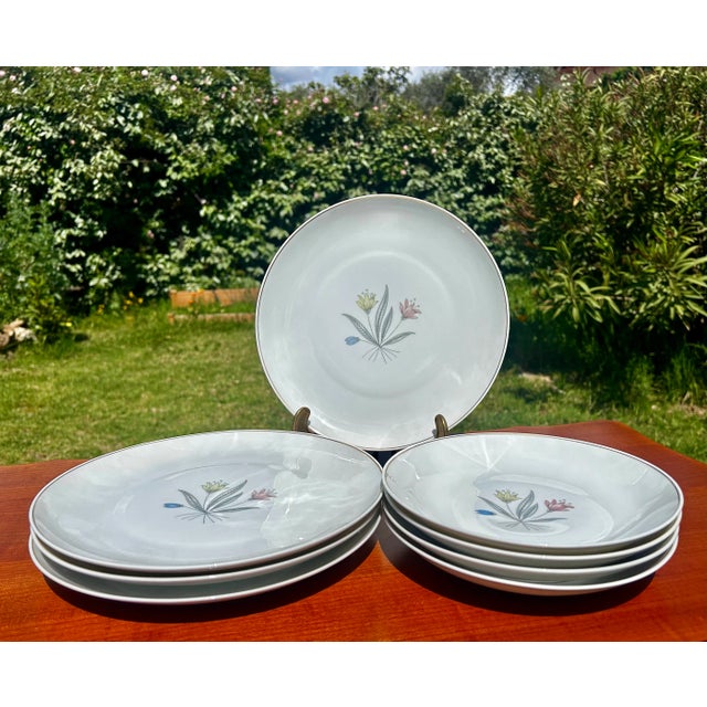 1970s Vintage Dinner Set by Bernardaud Limoges France in "Rêveries" Pattern 8 Pieces for 4 People For Sale - Image 5 of 7