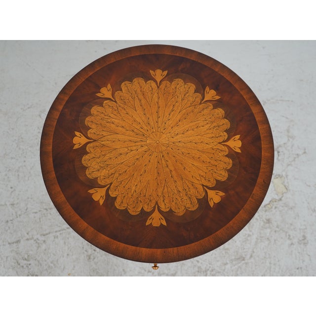 Wood Maitland Smith Mahogany Inlaid Occasional Table For Sale - Image 7 of 17