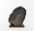 Polished Banded Agate Mineral Specimen, mounted on a walnut base. 10" H x 8" W x 3.75" D. Provenance: From a New York City...