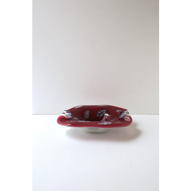 Italian Murano Art Glass Bowl Red Burgundy, Circa Mid-20th C For Sale - Image 11 of 14