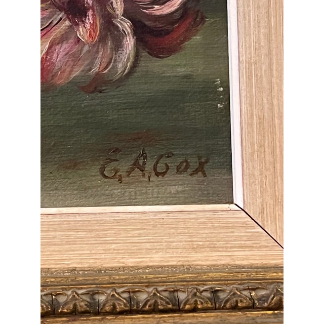 Early 20th-Century e.a. Cox Floral Still Life Oil on Canvas in Swedish Giltwood Frame For Sale - Image 4 of 8