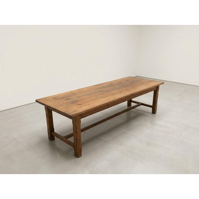 Antique French Farmhouse Table in Red Pine, 1870 For Sale - Image 4 of 4