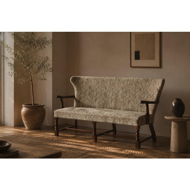 Mid-Century Modern Vintage Art Deco Danish Sofa in Oak, Denmark, 1940s For Sale - Image 3 of 18