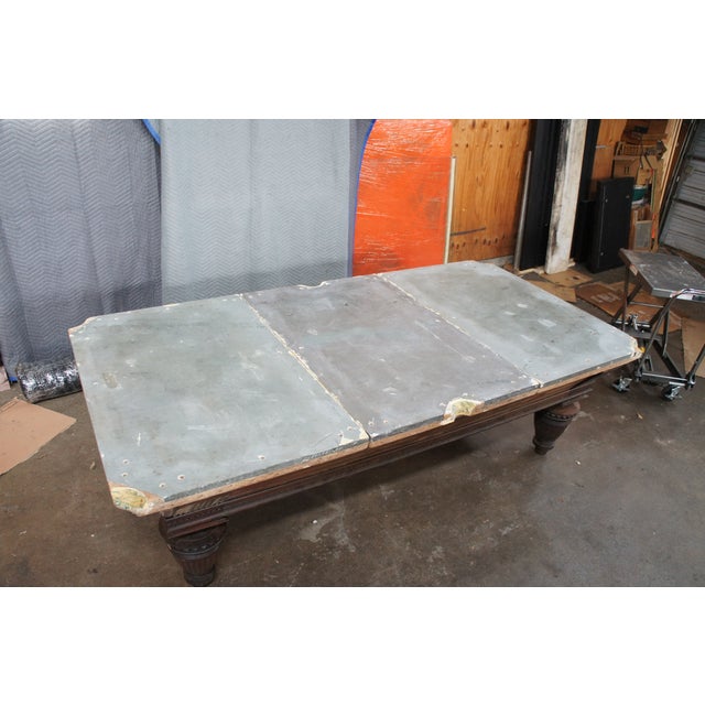Antique 1890s Brunswick Balke Collender Jacobean Oak Union League Pool Table For Sale - Image 12 of 18