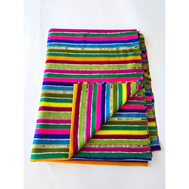 Vintage Guatemalan Textile in Bright Colors With Jaspe Ikat Detail, Just Over 5 Yards For Sale - Image 10 of 14