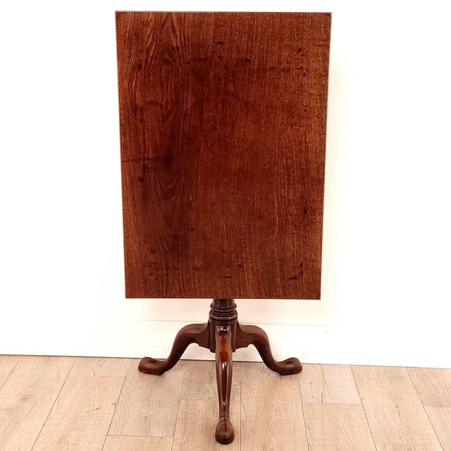 Late 18th Century George III Tilt Top Mahogany Rectangular Tea Table, Circa 1790 For Sale - Image 5 of 8