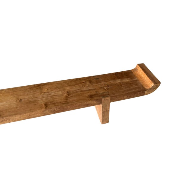 Very Long Sculptural Teak Wood Bench, Modern Organic, Stunning Wood Textures For Sale - Image 6 of 9