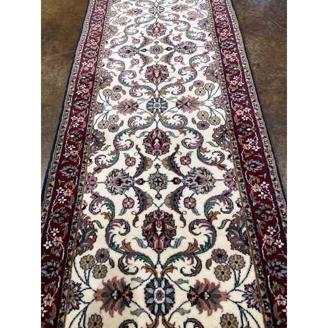 Traditional 1990s Handwoven Persian Design Indian Rug - 2'6" X 9'9" For Sale - Image 3 of 6