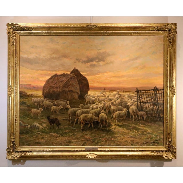 Charles Ferdinand Ceramano, Landscape, 1897, Oil on Canvas For Sale - Image 12 of 12