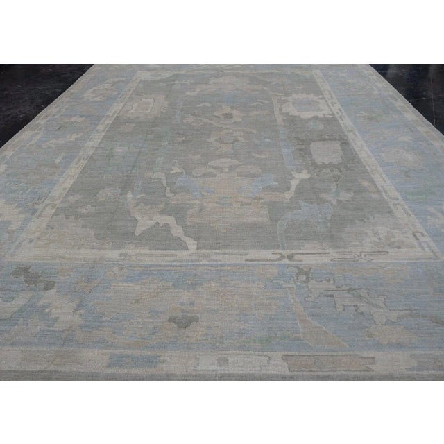 Early 21st Century Turkish Oushak Rug 12'2" x 15'4" For Sale - Image 5 of 6
