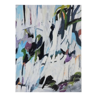 "Coming to Agreement" Contemporary Abstract Acrylic Painting by Laurie MacMillan, Framed For Sale