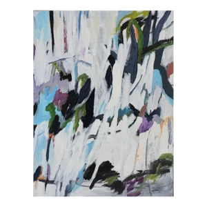 "Coming to Agreement" Contemporary Abstract Acrylic Painting by Laurie MacMillan, Framed