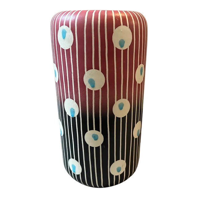 This vase is a fine example of Italian Mid-Century Modern ceramic design, combining functionality with a distinctive and...