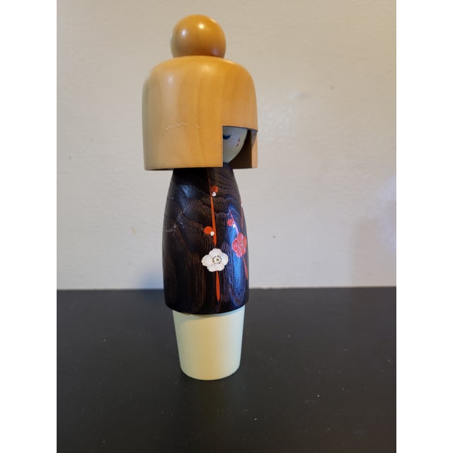 Japanese Vintage Wooden Kokeshi Japanese Doll For Sale - Image 3 of 14