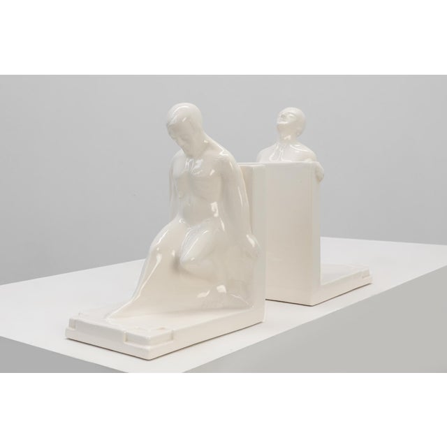 Ceramic Bookends by Godofridus Boonekamp for Plateelbakkerij Schoonhoven, 1920, Set of 2 For Sale - Image 3 of 15