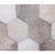 Contemporary Handmade Hexagon Patchwork Cowhide Leather Ottoman Pouf 18x18x18 in Neutral For Sale - Image 3 of 7