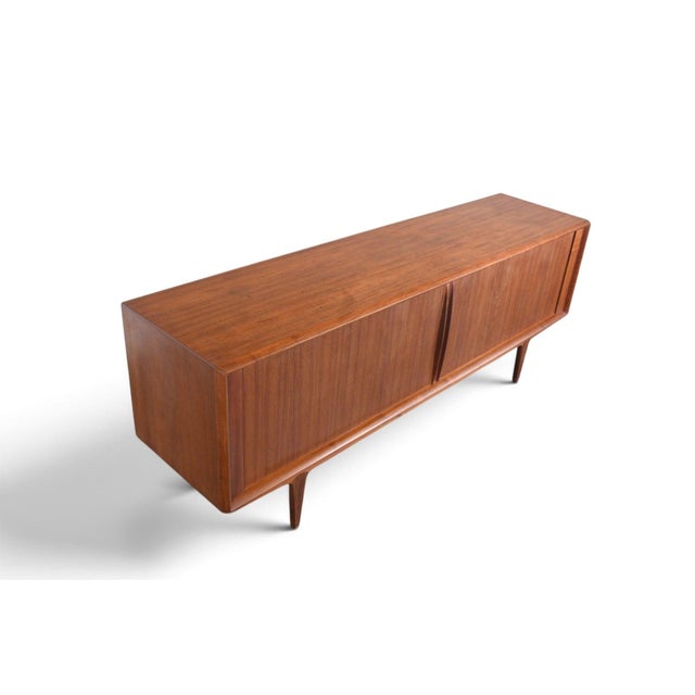 Mid 20th Century Bernhard Pedersen Teak Tambour Door Credenza, Attributed For Sale - Image 9 of 10