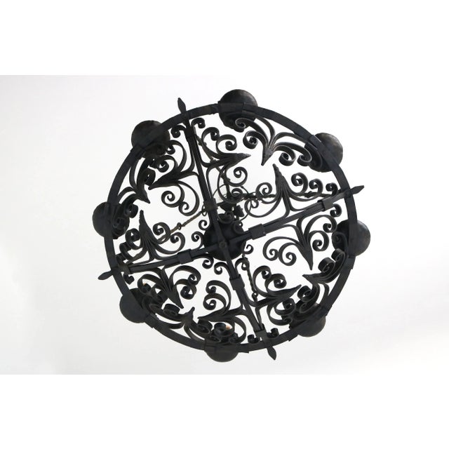 Antique Wrought Iron Chandelier, 1800s For Sale - Image 12 of 16