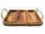 Mid-Century Modern Vintage Mid-Century Teak & Woven Basket Serving Tray | 3-Section Divided Tray For Sale - Image 3 of 6