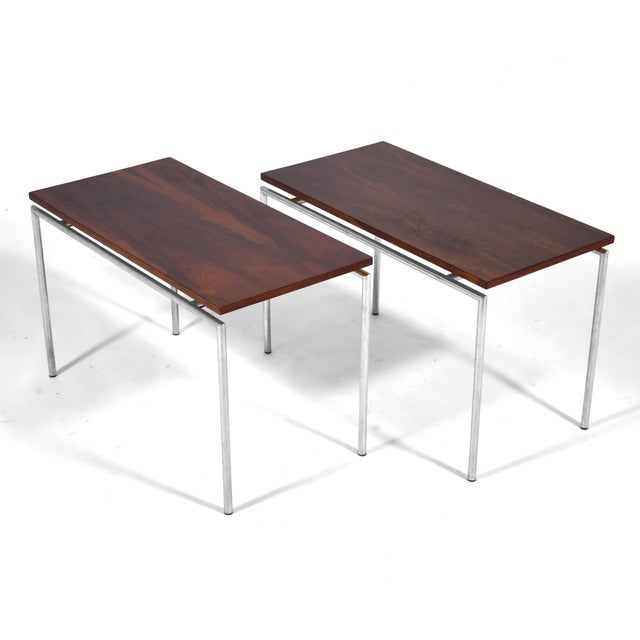 This understated and sleek pair of side tables by Knud Joos for Jason Mobler subscribe to the minimalist strain of Danish...