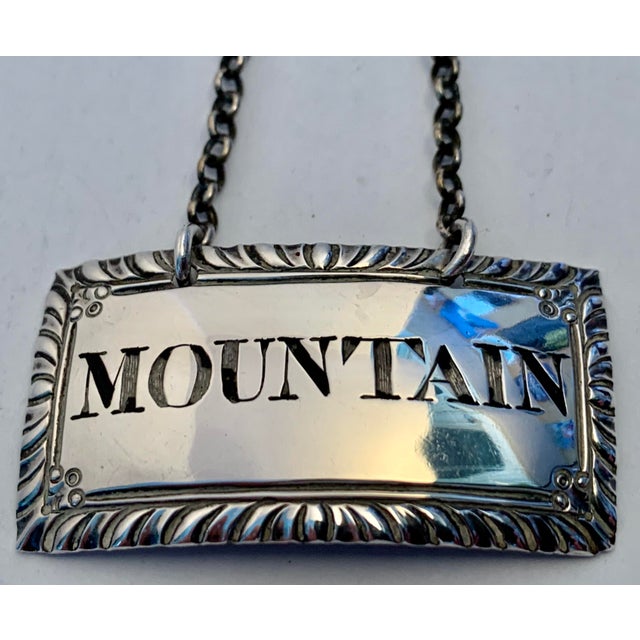 Mid 18th Century Georgian Sterling Wine Decanter Label “Mountain”-By Silversmith Margaret Binley, London C. 1770 For Sale - Image 5 of 7