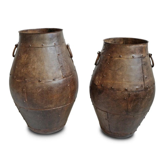 Mid 20th Century Vintage Indian Farmhouse Industrial Iron Pot For Sale - Image 5 of 7