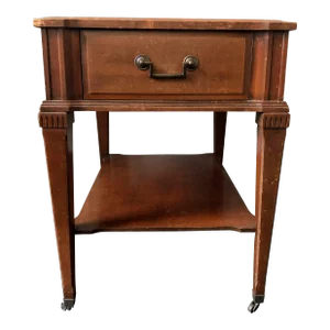 Mid 20th Century Empire Mahogany and Leather Side Table