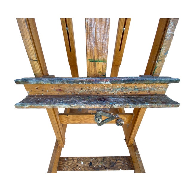 1970s Laguna Beach Artist's Painter's Display Easel Adjustable W/Wheels For Sale - Image 9 of 10