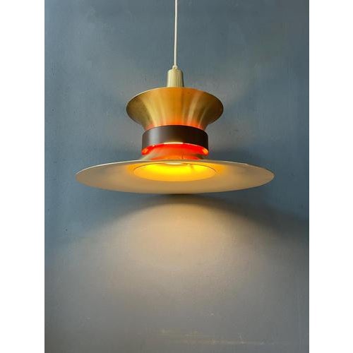 Large UFO Pendant Lamp with Orange Light For Sale - Image 13 of 13
