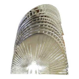 Set of 10 Vintage Large Silver Chrome Shell Art Deco Vinyl Placemats For Sale