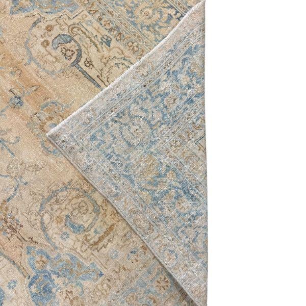 Traditional Antique Tabriz Rug | Faded Ivory, Beige & Blue | 7'5" X 9'5" For Sale - Image 3 of 4