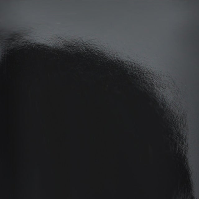 Worlds Away Matthew Izzo Home Odette Glossy Black Lacquer Minimalist Scalloped Cabinet For Sale - Image 4 of 6