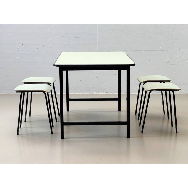 Vintage Kelko Table Set with Lacquered Stools, 1960s, Set of 5 For Sale - Image 16 of 16