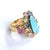 Not Yet Made - Made To Order Bochic “Orient” Multi Color Fancy Sapphires & Opal Ring Set 18K Gold & Silver, Size 8 For Sale - Image 5 of 11
