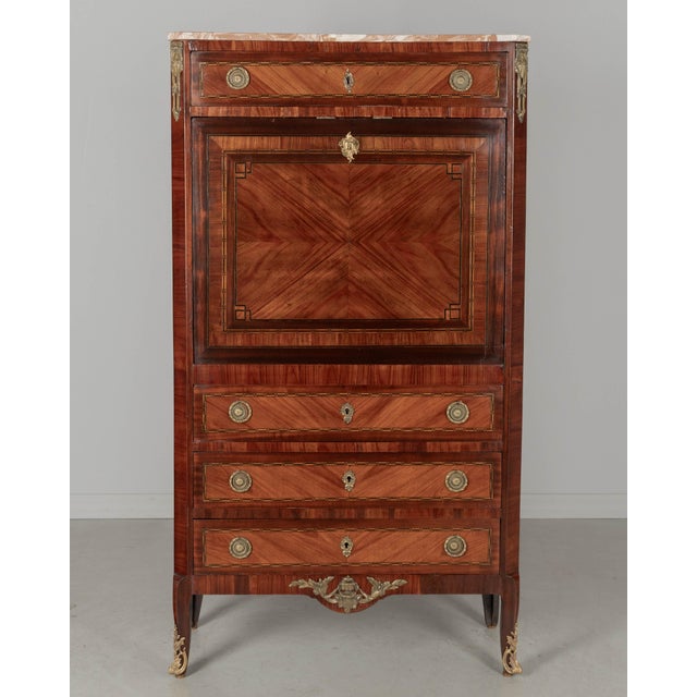 19th Century 19th Century Louis XVI Style Secretaire a Abattant For Sale - Image 5 of 15