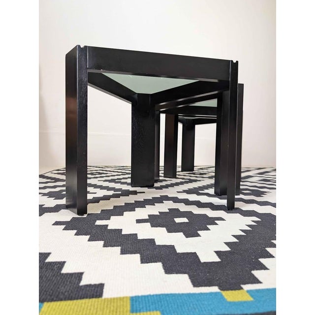 Italian Set of Black Little End, Coffee Tables, Etagere Shelf by Porada Arredi For Sale In Seattle - Image 6 of 11