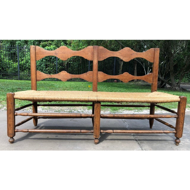 Vintage French Wooden Country Bench Chairish