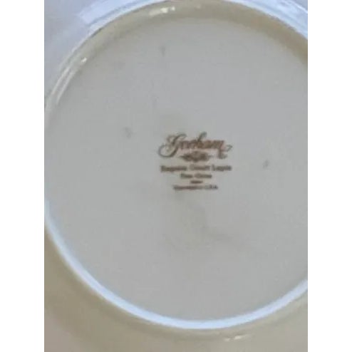 Olive and Navy Blue Chinoiserie Flowers and Borders Wall Plate Curation-Set of 9 For Sale In Palm Springs - Image 6 of 13