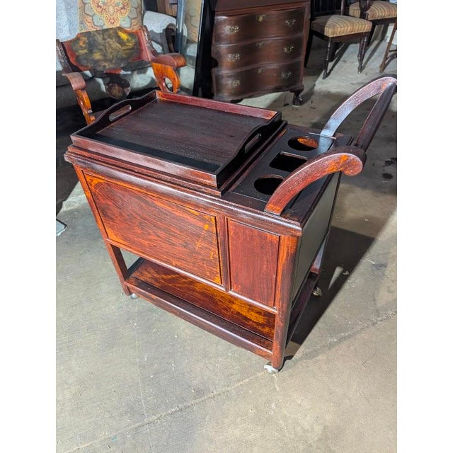 Mid-Century Modern Mid 20th Century George Zee & Co. George III Style Rosewood Tea Cart / Serving Trolley For Sale - Image 3 of 15